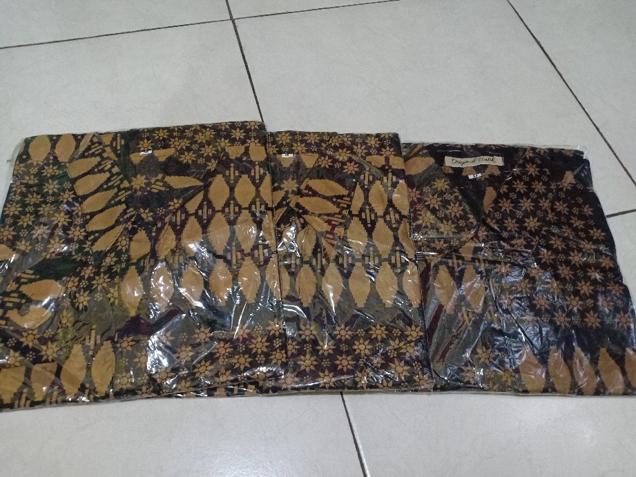Batik Pria Motif Hem Lawasan Coklat M L Xl (original) Katun Tidak Cod Murah Solo Ori,