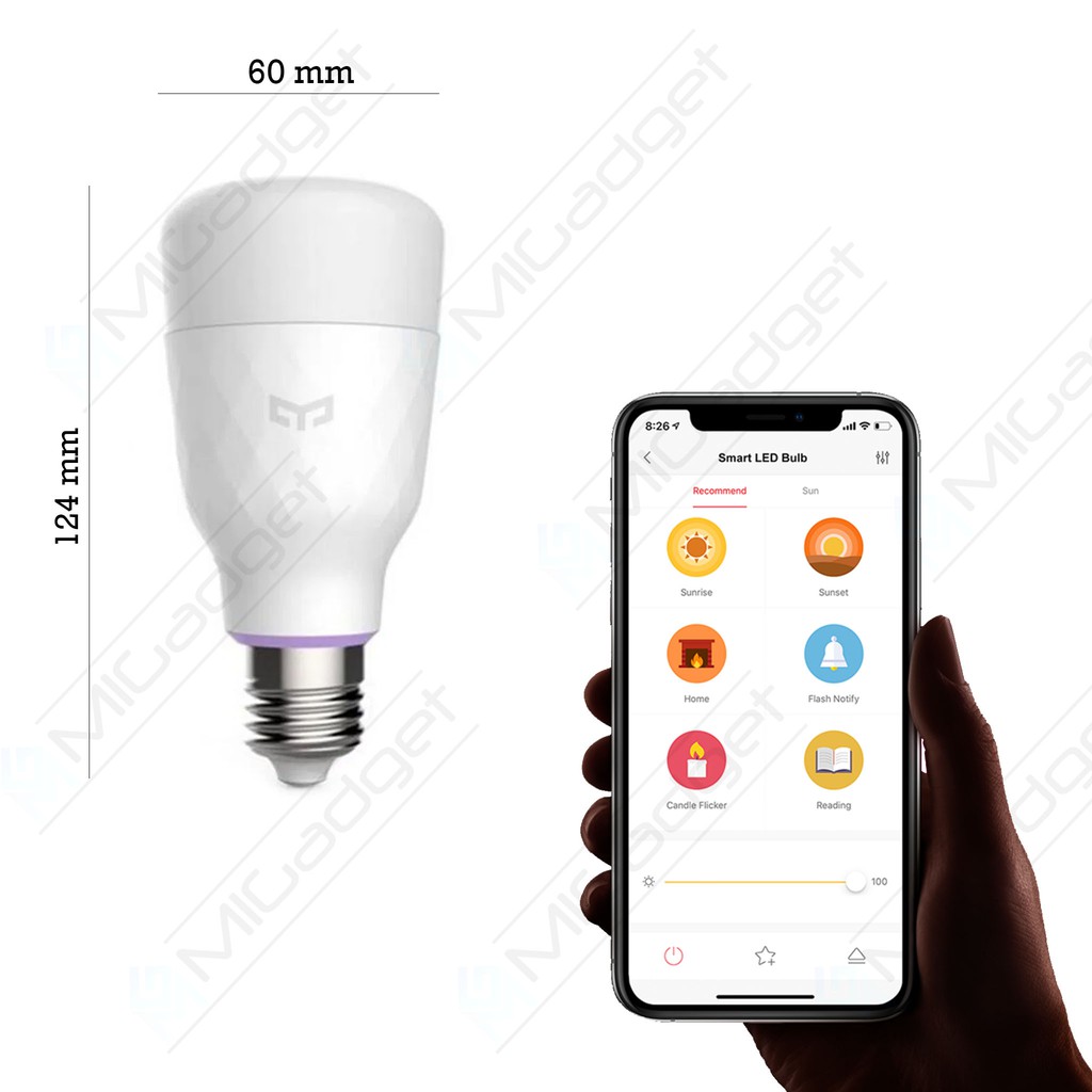 Yeelight 1S Smart Color LED Light Wifi Controled - 15 Persen lebih hemat dari Yeelight V2