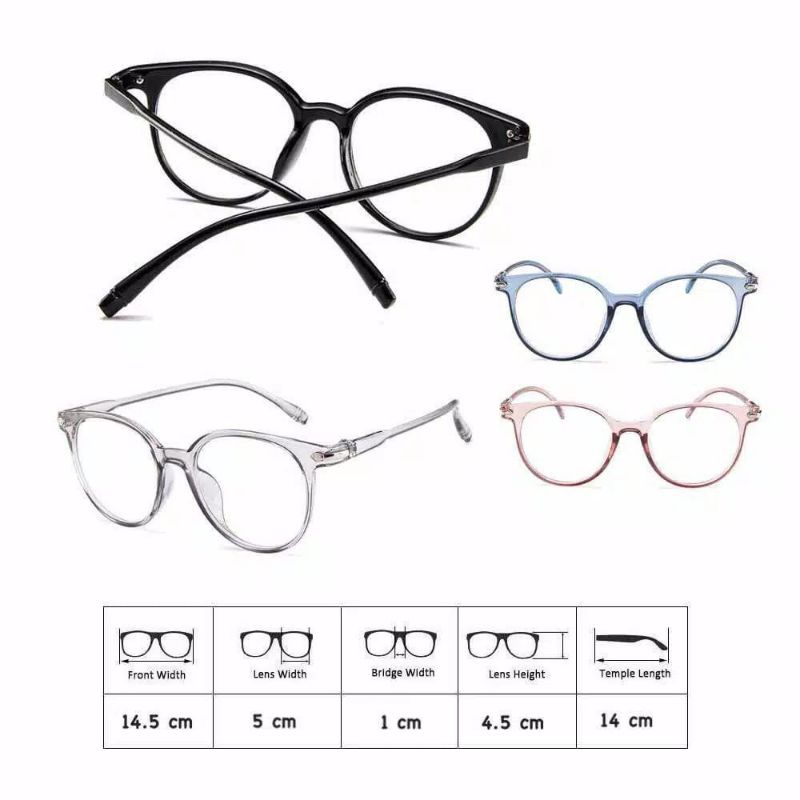 KACAMATA ANTI RADIASI WANITA PRIA FRAME SUNGLASSES LENSA TRANSPARAN IMPOR KACAMATA KOREA BG KC005 (138)