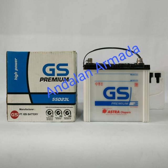 Aki Astra Otoparts GS Premium 55D23L (60Ah) + Air Aki Zuur