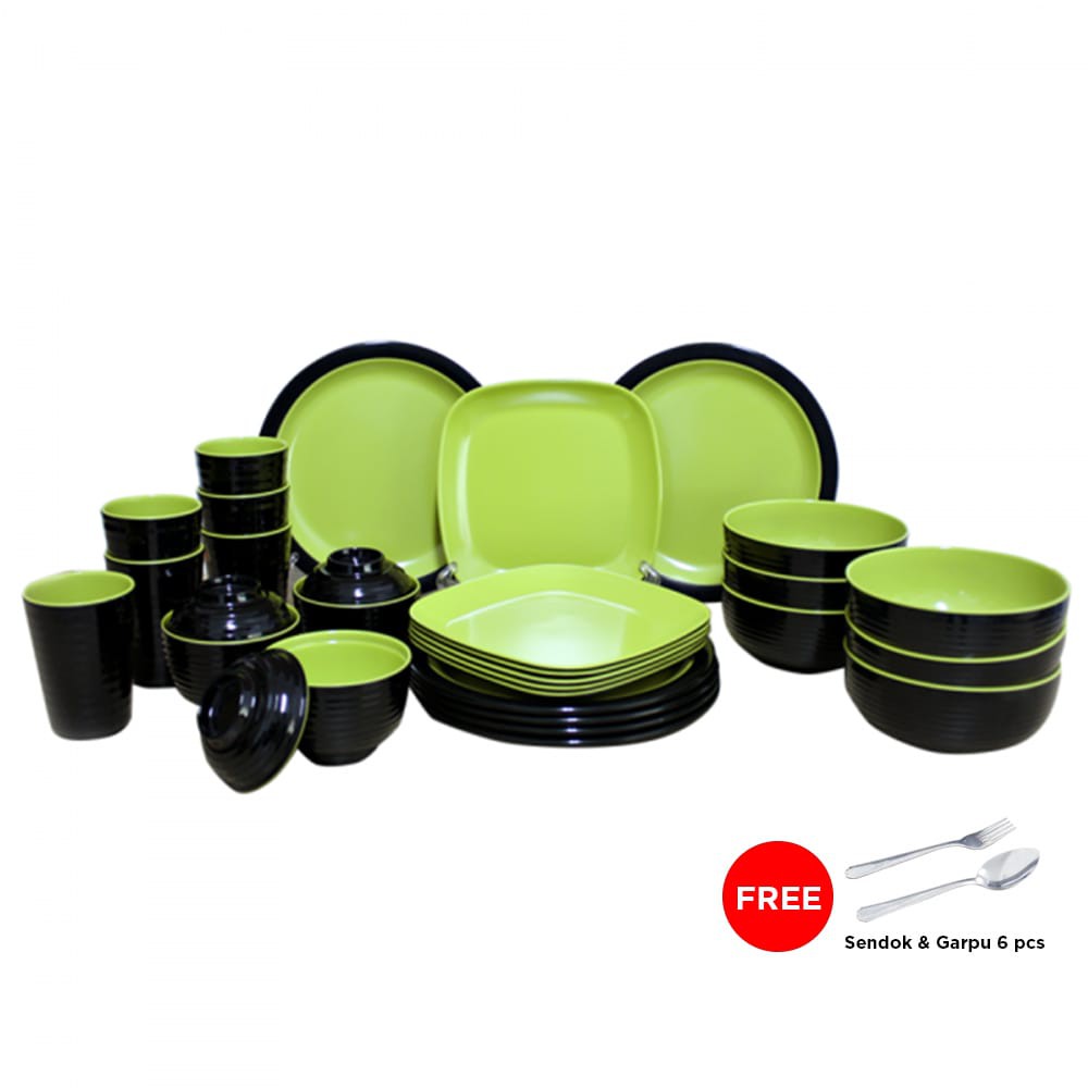 Set Melamin set Golden Dragon paket rainbow perlengkapan makan dapur gelas piring mangkok