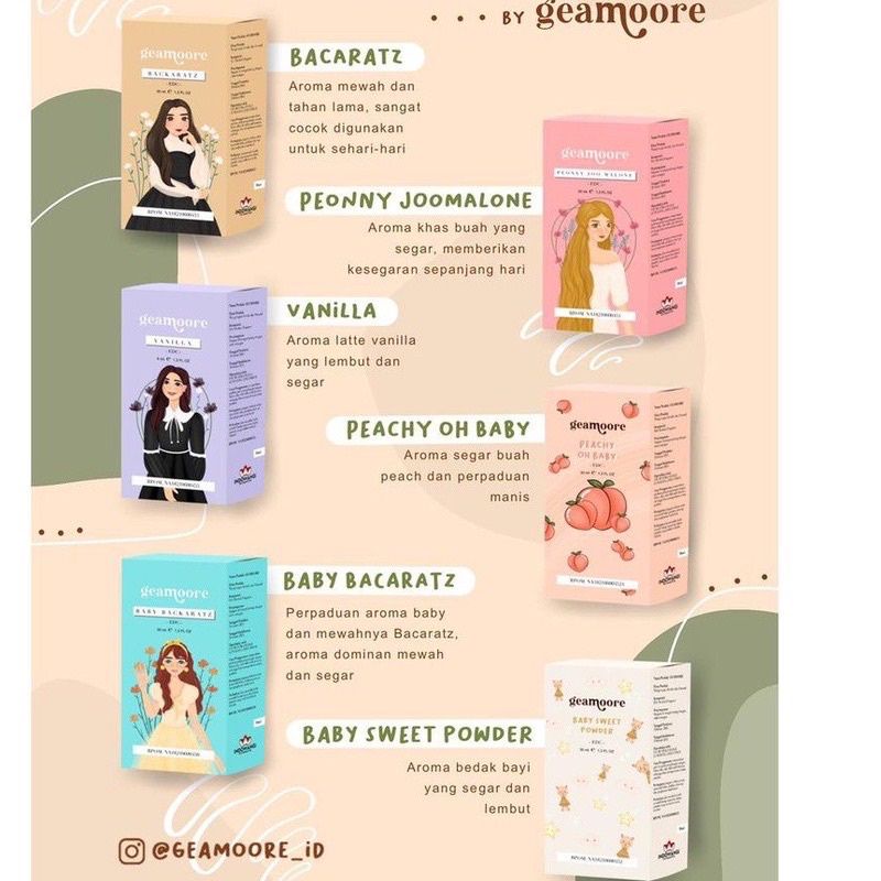 (BPOM) Geamoore Inpired Parfum Sepray 30ml / Parfum Geamoore 30ml Spray