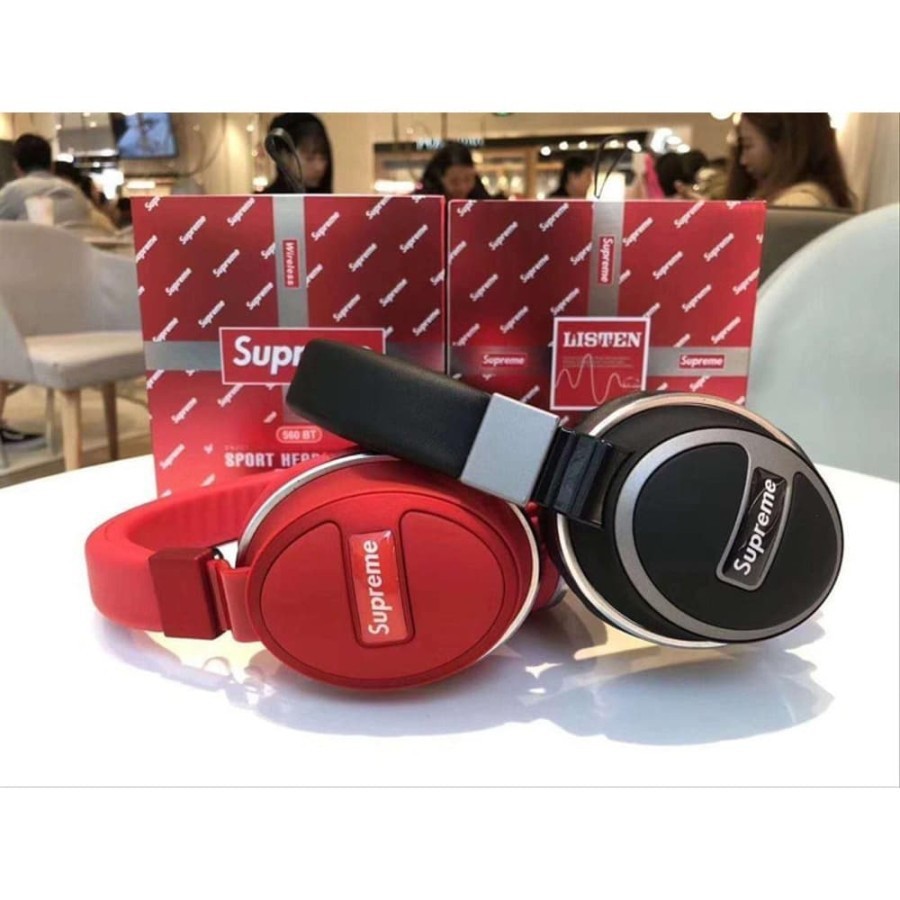 Laristerus79 HEADPHONE SURPREME wireless bluetooth microphone mic mp3 memori radio tanpa kabel