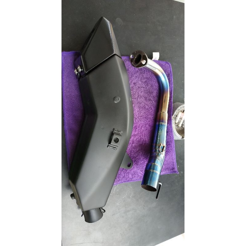 Knalpot KLX PNP X Ride 115 & X Ride 125 & Beat Street Leher stenlis Bluemoon