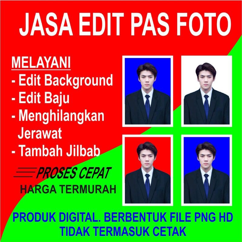 JASA EDIT PAS FOTO PRO/EDIT FOTO LAMARAN KERJA/EDIT FOTO GANTI JAZ/EDIT FOTO GANTU KEMEJA/BLAZER/ ED