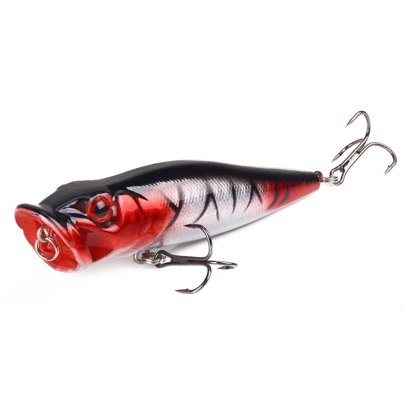 Fishing Lure Popper Casting Tunggal Hook 12,5g / 9cm 3D Mata Plastik Hard Bait