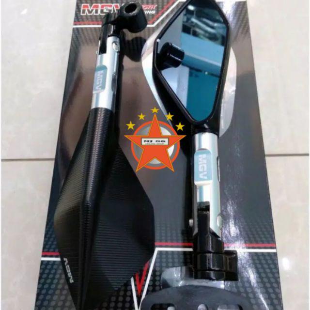SPION TOMOK FULL CNC UNIVERSAL NINJA CBR R15 R25 GSX SATRIA NMAX LEXI AEROX PCX VIXION-Silver Kaca Biru