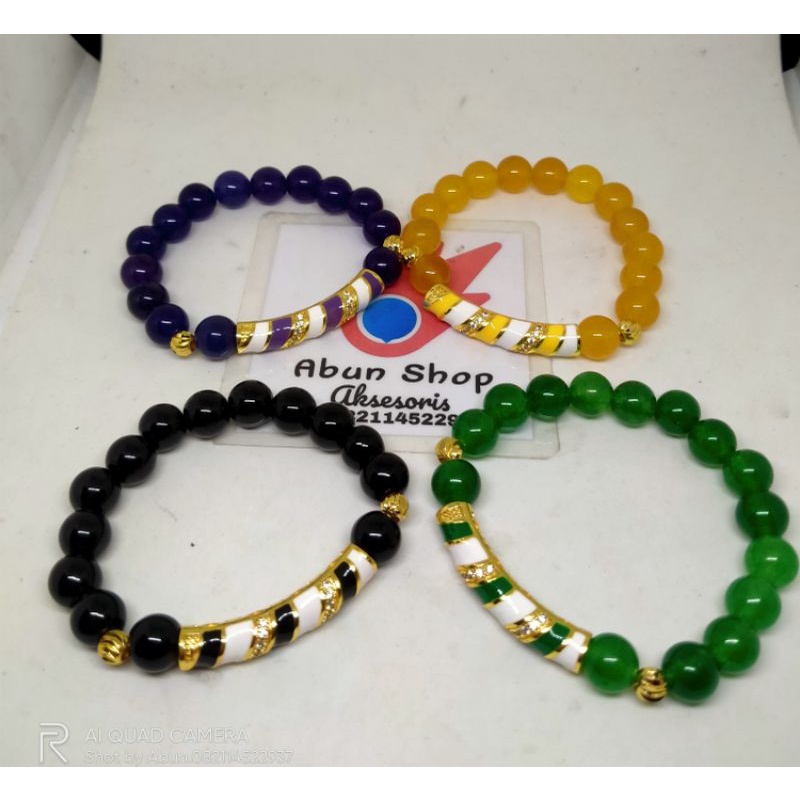 Gelang Batu Giok Import Pipa Warna