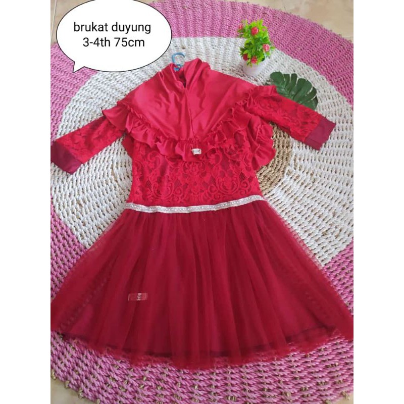 Gamis brokat duyung anak umur 3-4 tahun
