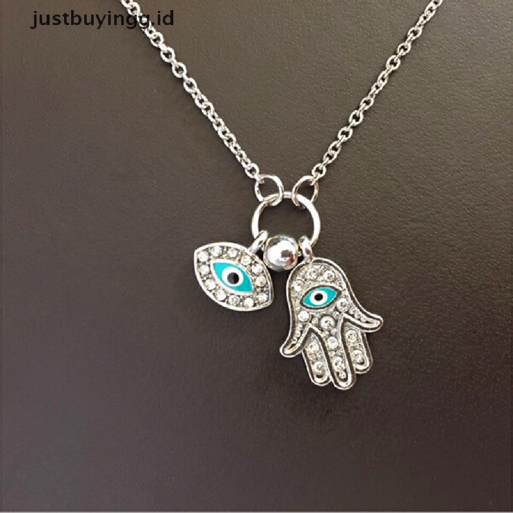 Kalung Rantai Dengan Liontin Evil Eye Hamsa Hand Untuk Wanita