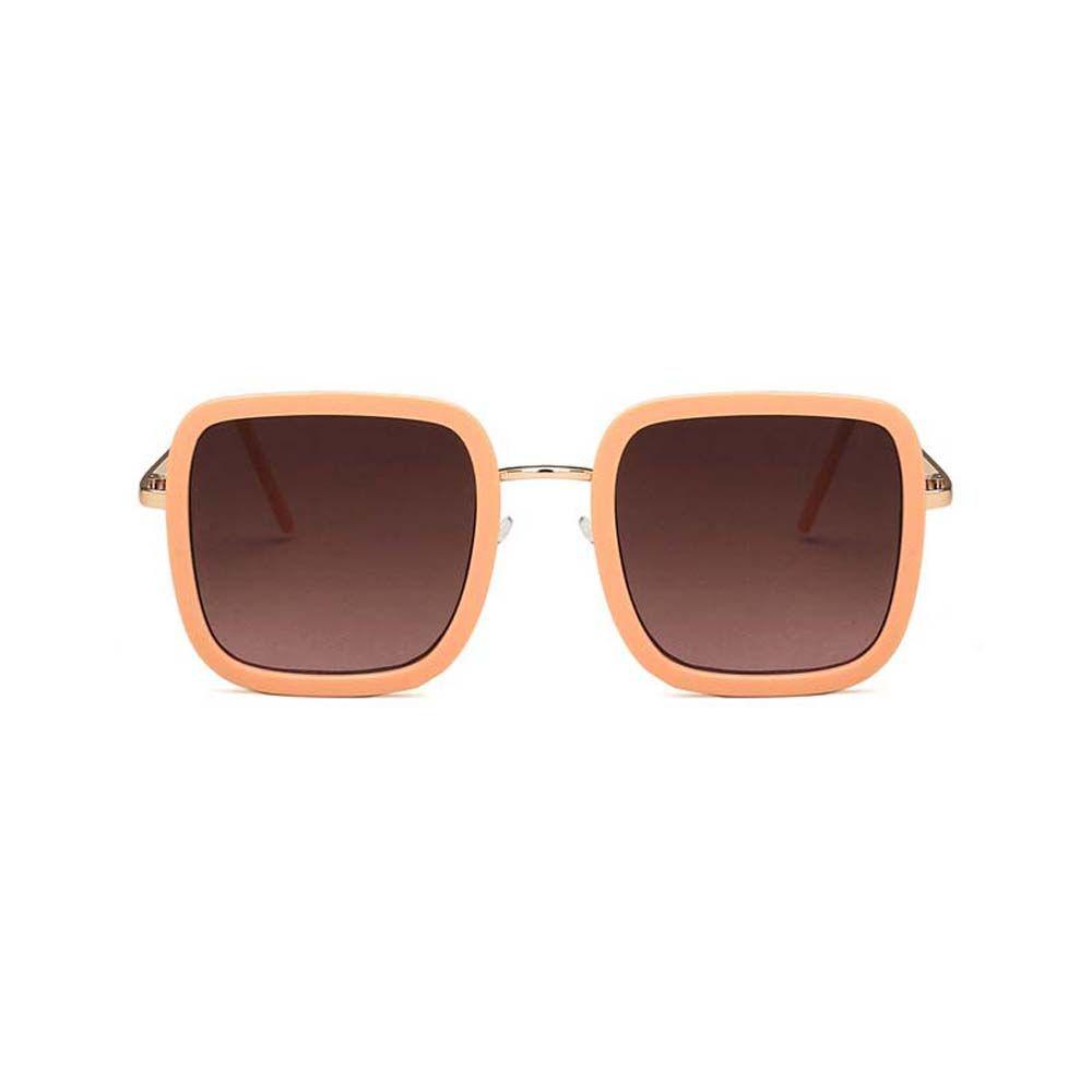 Mxbeauty Kacamata Hitam Wanita Elegan Fashion Visor Eyewear Anti-UV Putih Oversized Metal Frame Square Glasses