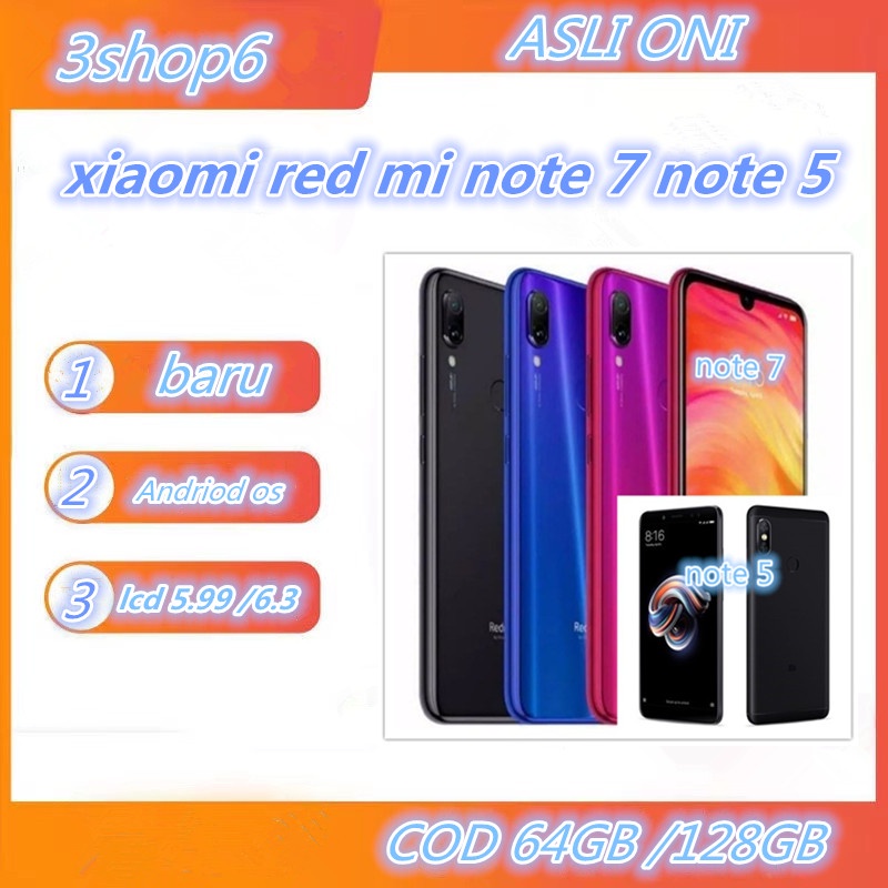 【HP BARU】【BISA COD】xiaomi  redmi  note 7  NOTE 5  | 4 /  64gb 4 / 128  new  smartphone 4g  LTE  gara