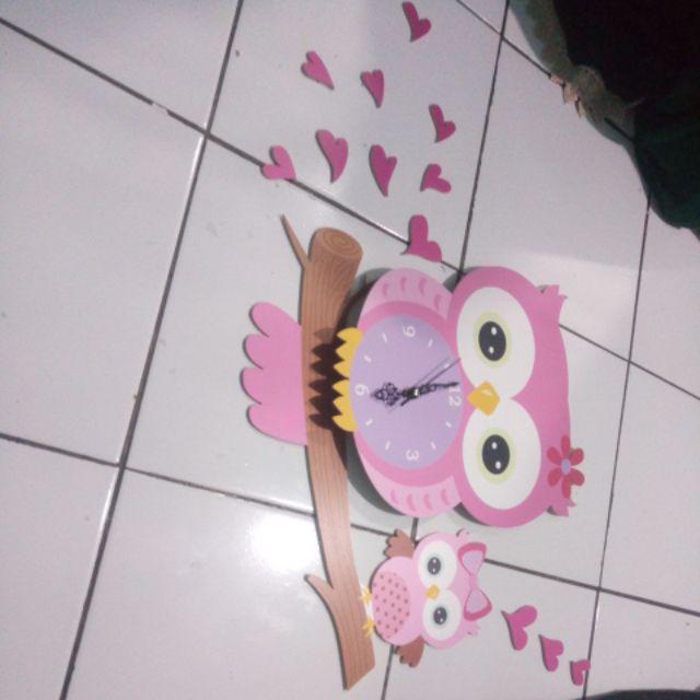 Jam Dinding Murah Peralatan Rumah Unik Lucu - Diy Wall Clock Kode Owl X0i9