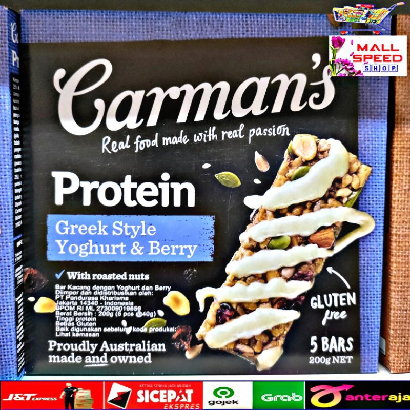 

Carman's Protein Greek Style Yoghurt & Berry Bars | Bar Sereal 200G