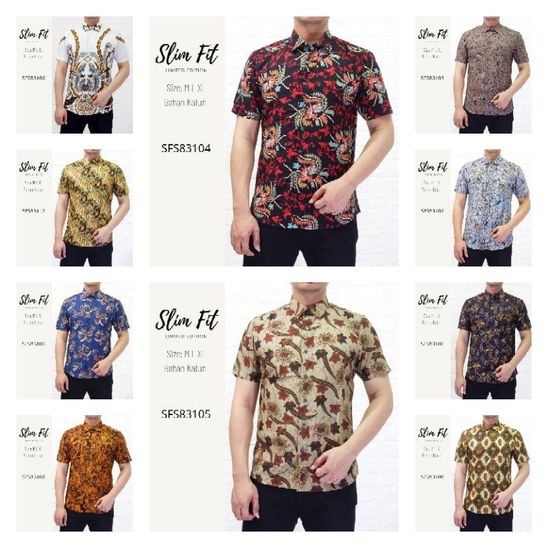 Hem Kemeja Pendek Batik Pria Slim Fit Premiun