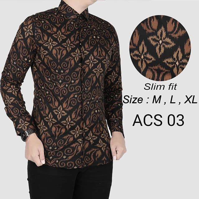 KEMEJA BATIK PRIA SLIM FIT BAJU BATIK PRIA SLIM FIT ACS03