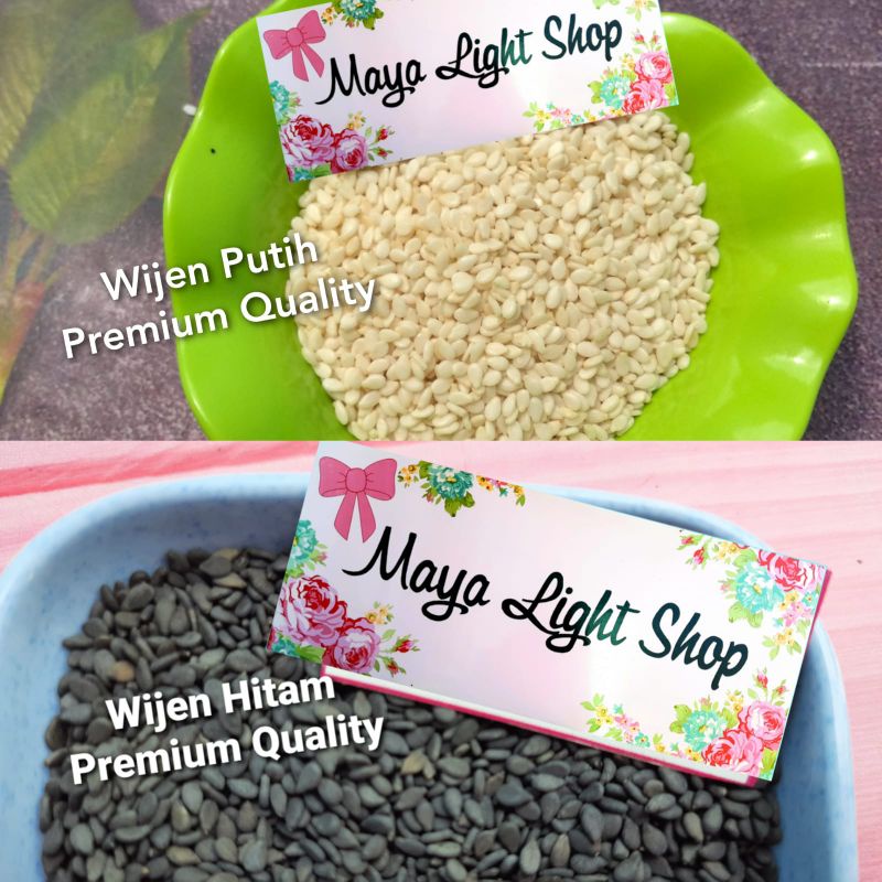 

wijen putih wijen hitam 50gr 100gr white sesame black seed organic premium quality biji wijen putih murah halal