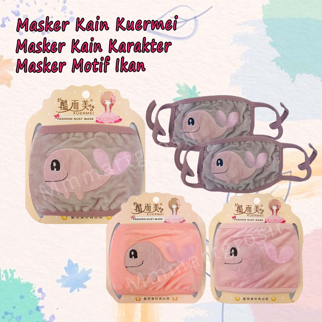 Masker Kain Kuermei / Masker Kain Karakter / Masker Motif Ikan