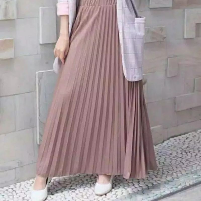 Rok Plisket Klok Termurah bisa JUMBO/ Plisket Lipatan Besar / Pleated Skirt