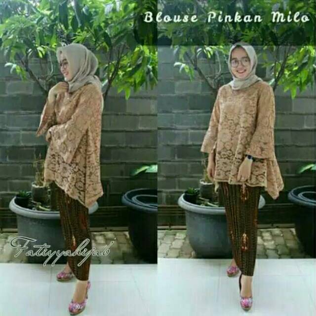 KEBAYA JADI WISUDA BROKAT RINJANI MARON SET PRISKET / BYO2 8090 SERAGAMAN KEBAYA PESTA MURAH MODERN