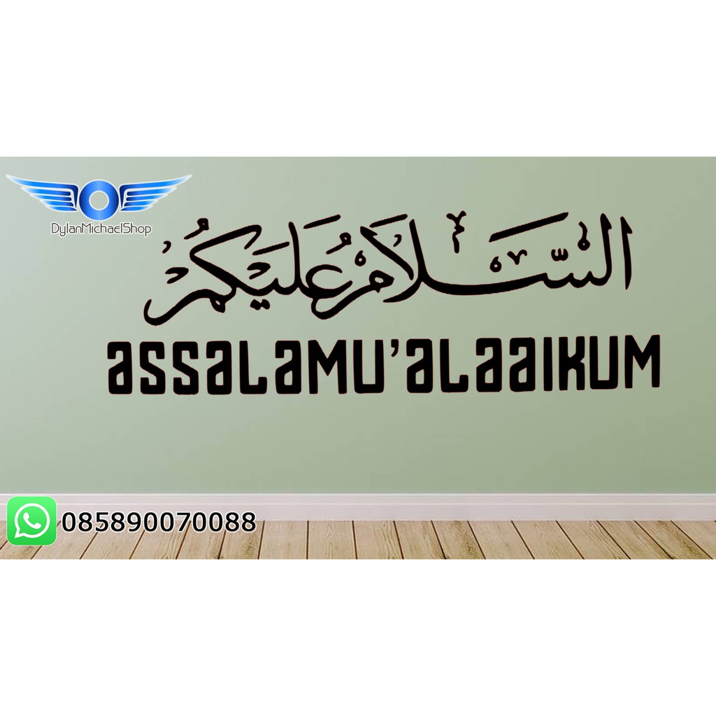 Sticker Lafadz Kaligrafi Assalamualaikum Stiker Dinding Mobil Kaca