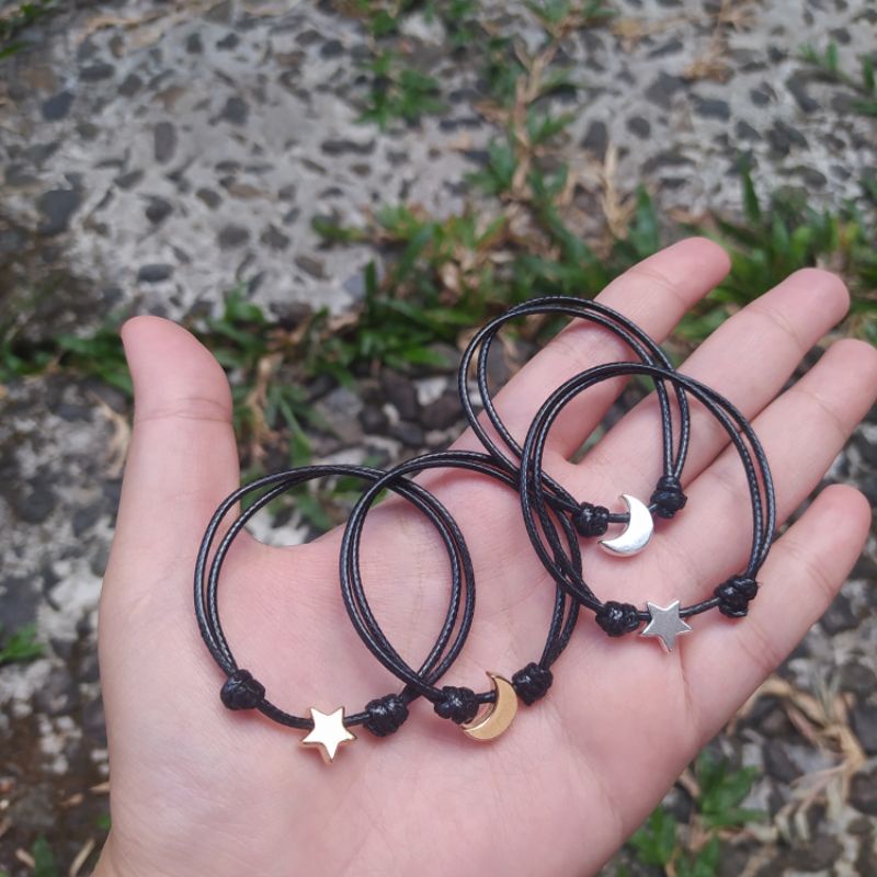 MOON & STAR SPACER BRACELET / GELANG BULAN BINTANG COUPLE / UNIK MURAH-2
