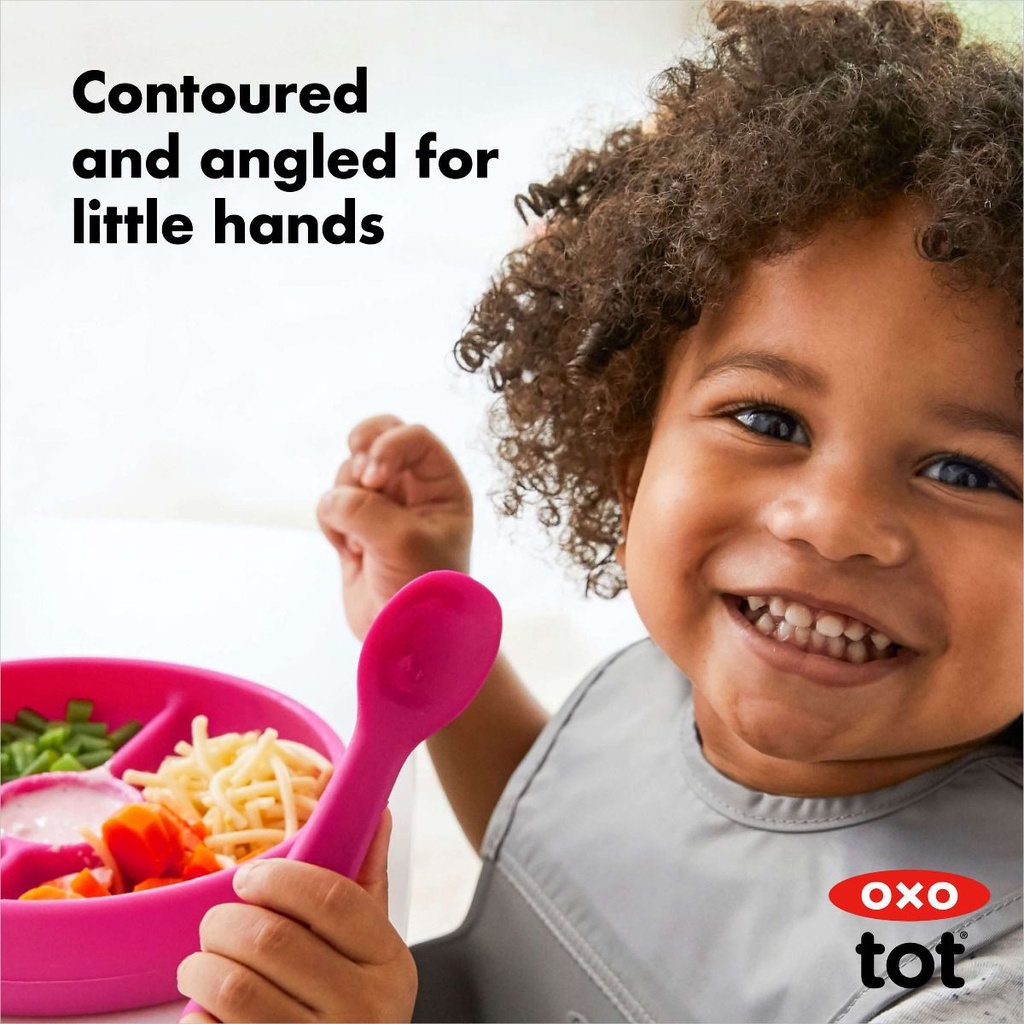 Oxo Tot Silicone Spoons - Sendok Silikon Training Anak Bayi Baby Spoon BLW Mpasi Easy to Hold Ergonomic Perlatan Utensil Cutleries Oxotot