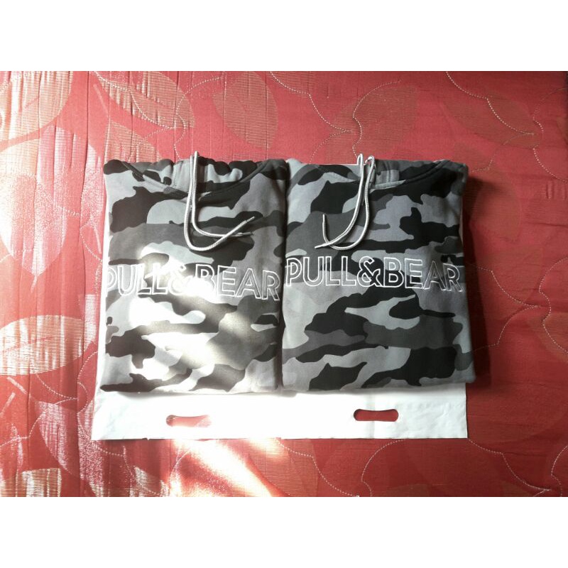 Hoodie Pull&Bear Camo Grey Original