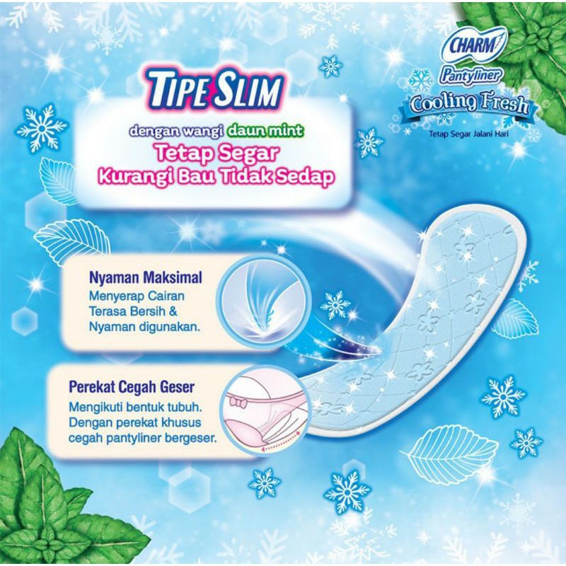 CHARM PANTYLINER COOLING FRESH 32'S