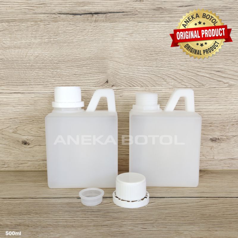 JERIGEN KOTAK 500 ML NATURAL TUTUP SEGEL / BOTOL MADU KOSONG MURAH