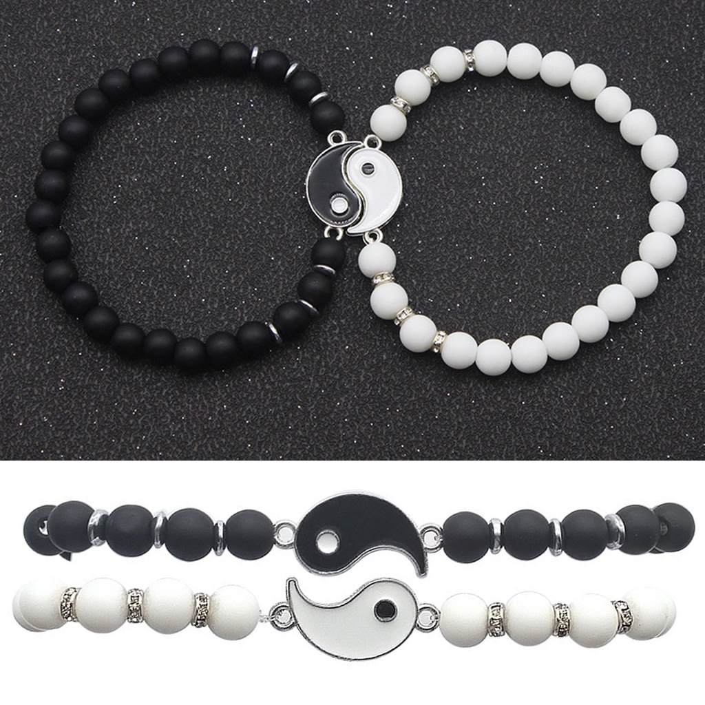 Hu Hu Hu Hu Hu Alat Bantu Pasang Kacamata♡ Gelang Tangan Pasangan / Pria / Wanita Adjustable Desain Tai Chi Gaya China Untuk Kencan