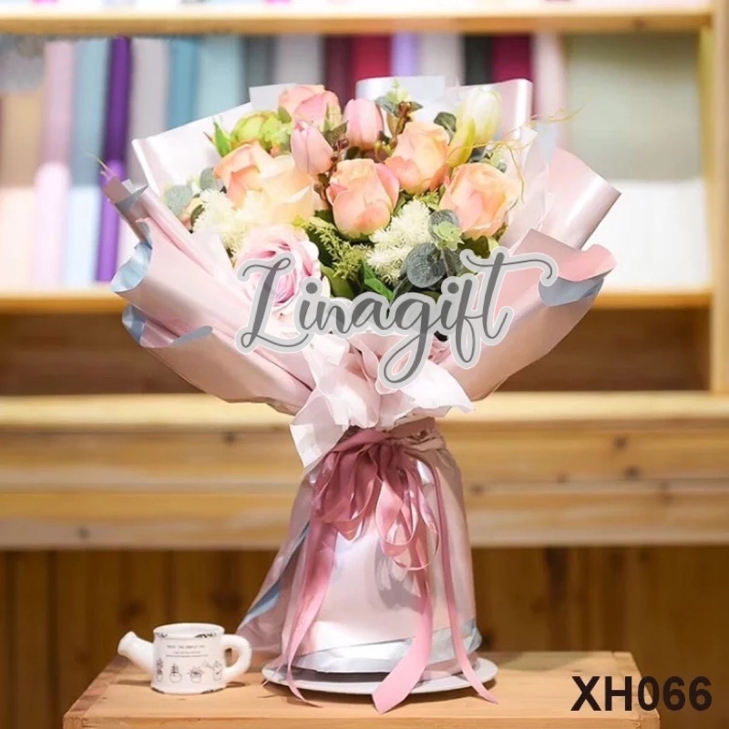 ( 5 Lembar ) SOLID BICOLOR METALLIC - KOREAN CELLOPHANE - FLOWER WRAPPING PAPER - RANGKAIAN BUKET KERTAS BUNGA FLORIST