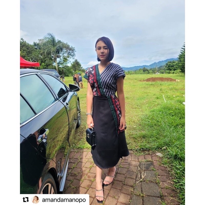 DRESS ANDIN MOTIF SONGKET PEKALONGAN DEBBY STORE DRESS AMANDA MANOPO | GAUN PESTA | DRESS KONDANGAN