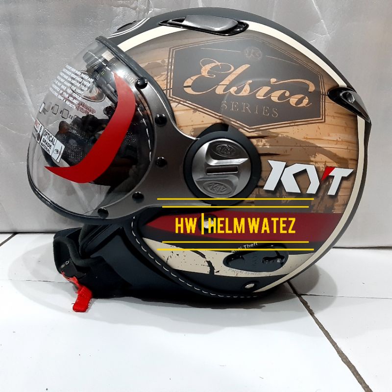 HELM KYT ELSICO RETRO BOGO MOTIF 4 BLACK DOFF