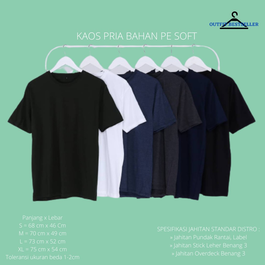 [LANGSUNG DARI PABRIK] Kaos Polos cotton combed / ONECK / unisex / tangan pendek / baju pria