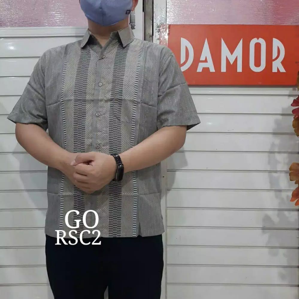 gos  RSC DAMOR (CRESSIDA) KEMEJA Reguler Pria Baju Cowok Pakaian Pria Kemeja Lengan Pendek Kasual