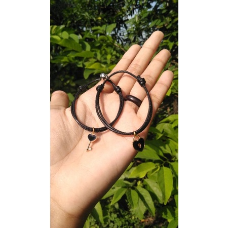 Gelang Couple Magnet Liontin Hati&kunci Termurah