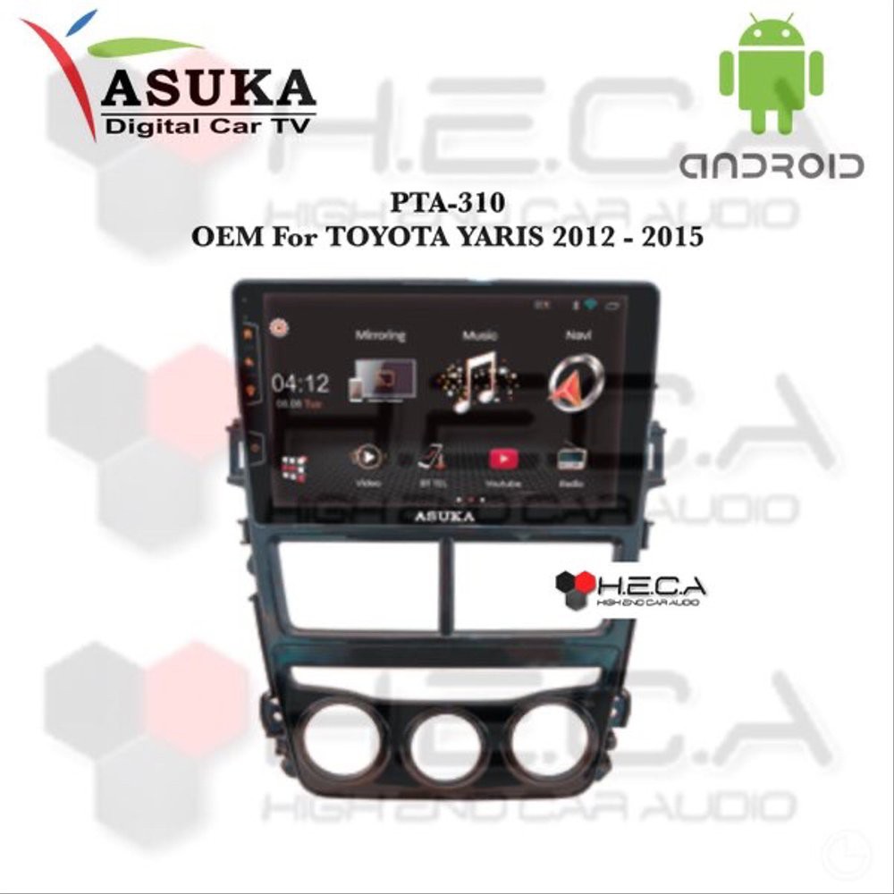 Asuka PTA-310 For TOYOTA YARIS 2012 - 2015 Head Unit OEM Double Din Tape Mobil PTA-310TV Android Fra