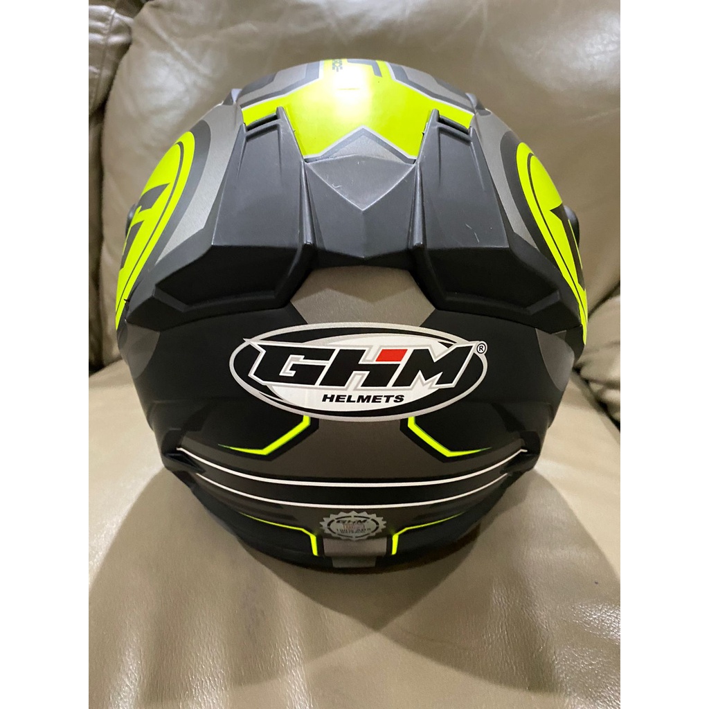 Helm Dewasa Double Visor SNI Murah GHM Revo Kuning Motif Terlaris