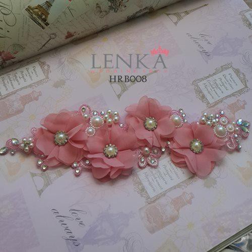 LENKA Aksesoris Wedding Pernikahan Pengantin Hairpiece Headpiece Pesta Hiasan Rambut Pink HRB008