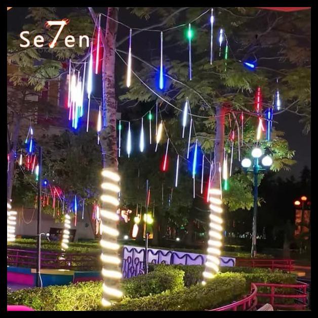Lampu Metor Led Smd Rainbow Meteor Hujan 1Set 8Batang 30Cm Rgb