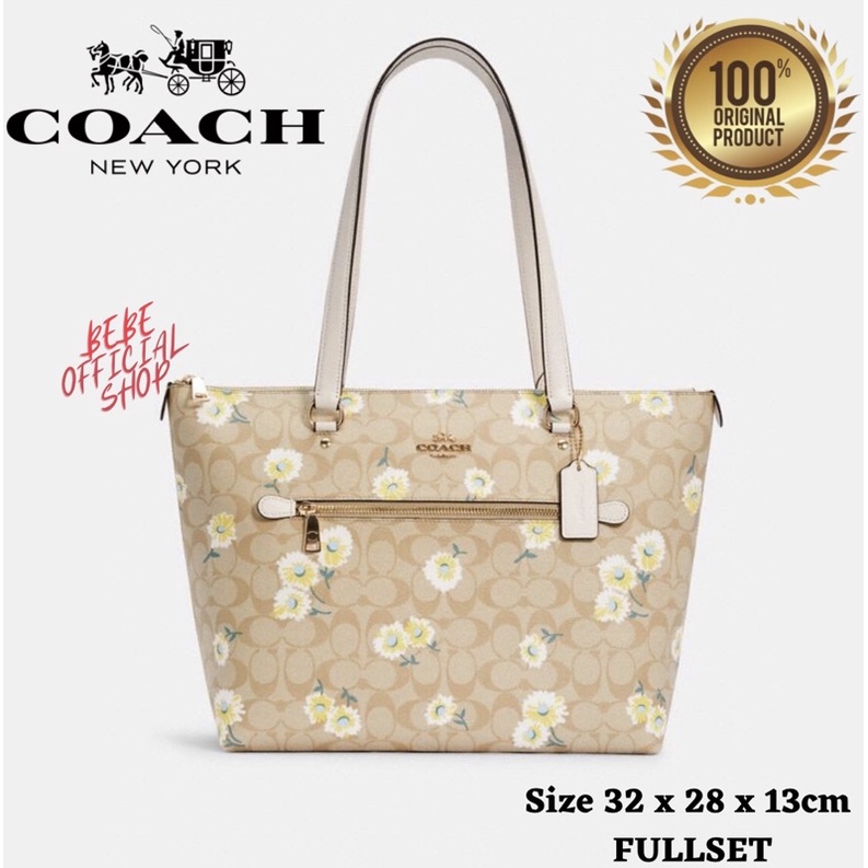 Jual Original Coach Gallery Tote In Signature Canvas With Daisy Print Coach Tote Original Tas Coach Indonesia Shopee Indonesia