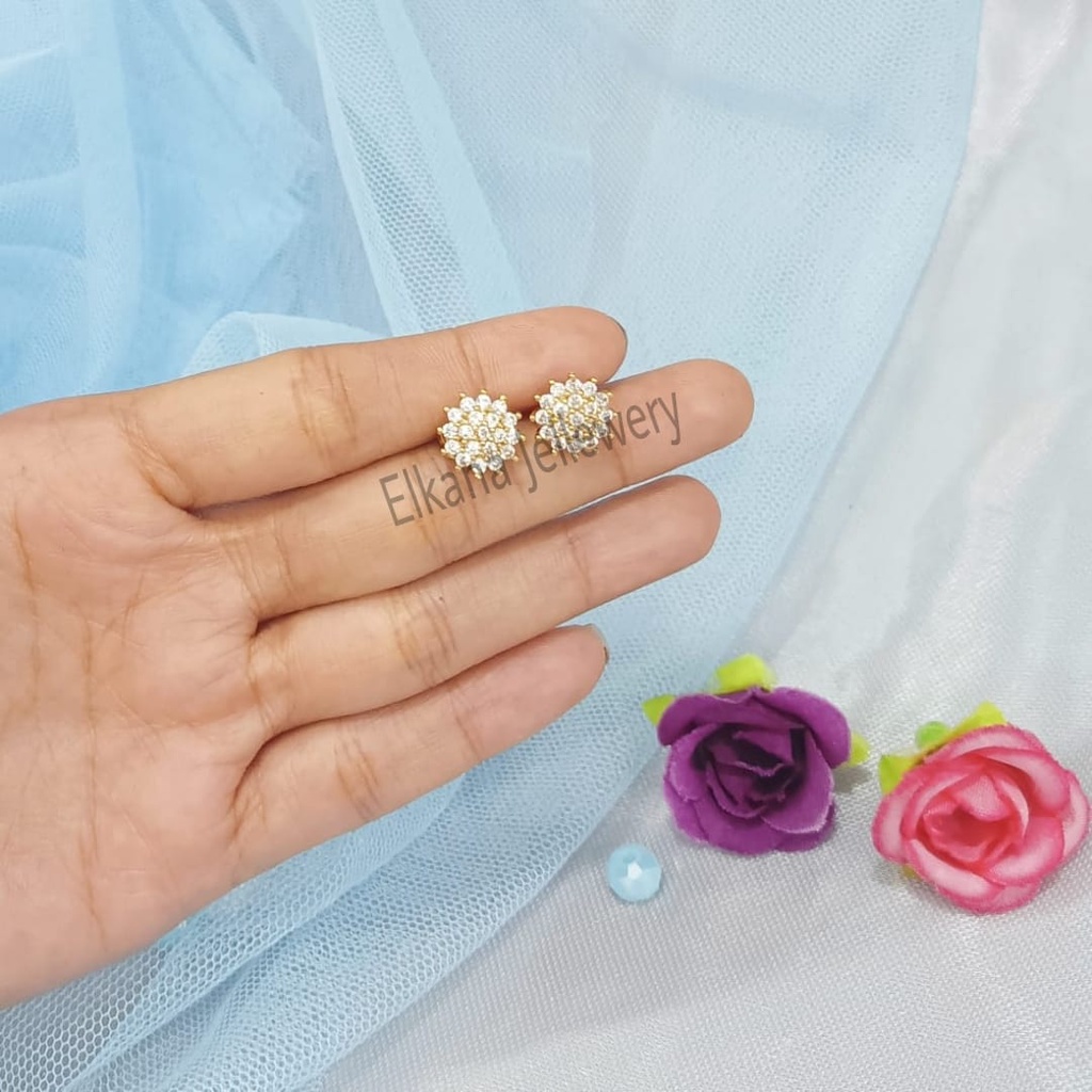 SET DEWASA GLEKSIBEL DIAMOND BUNGA Perhiasan super berkelas fashion korea anti karat dan anti luntur