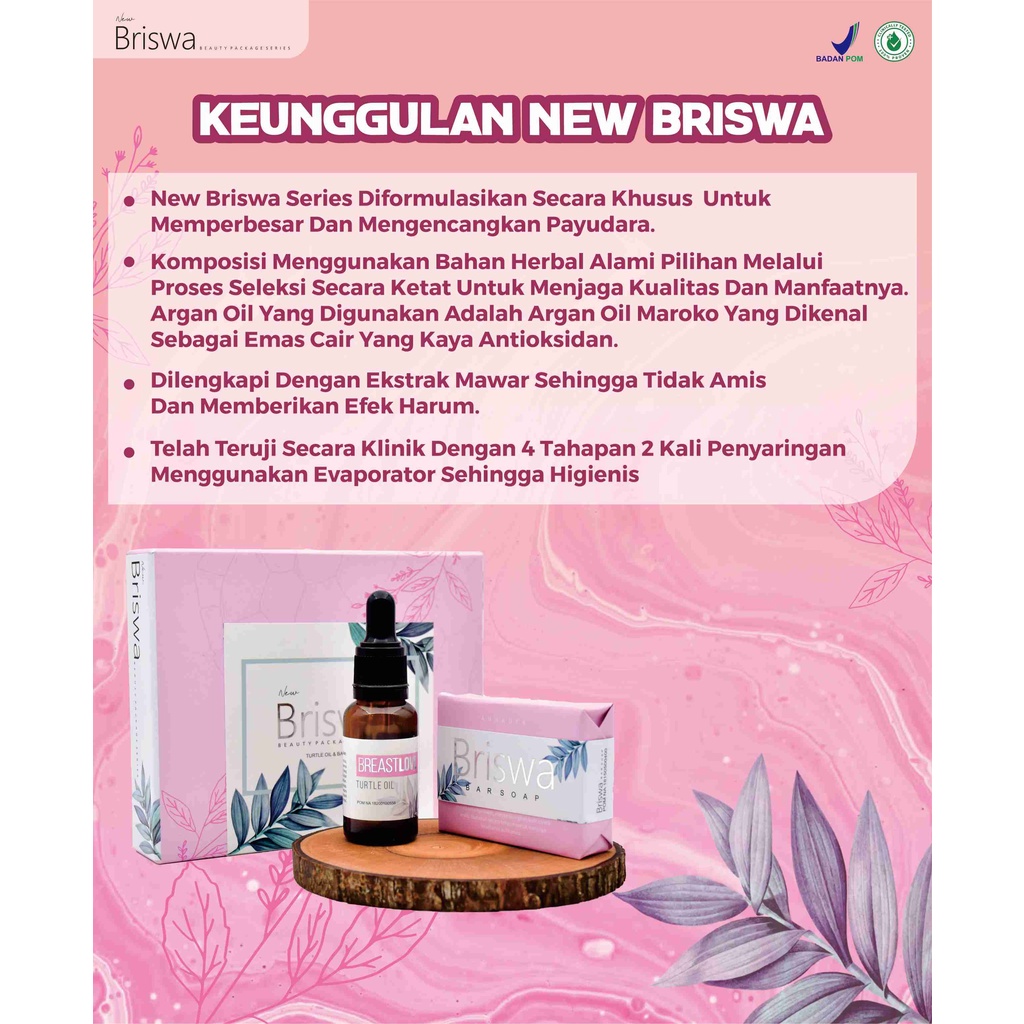 New Briswa Beauty Package Pembesar dan Pengencang Payudara dan Bokong Original Minyak Bulus