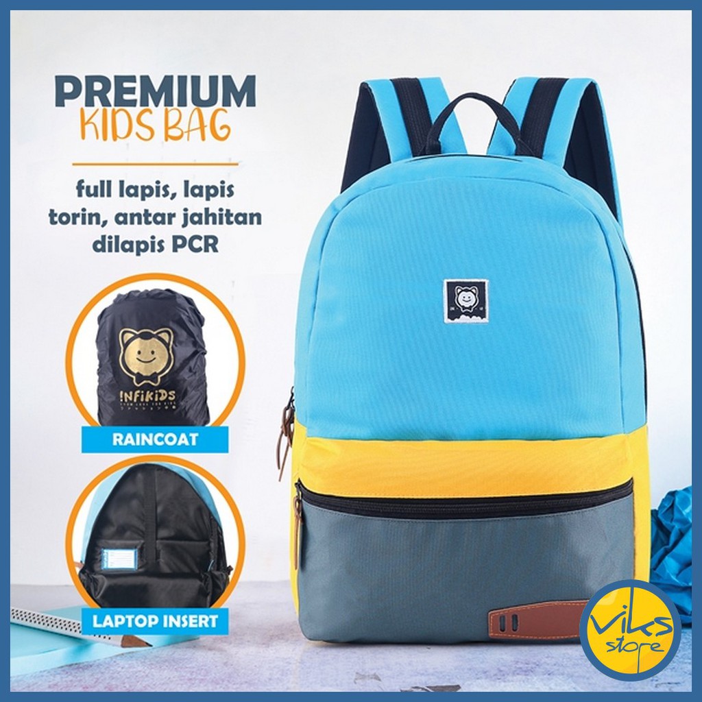 Tas Sekolah Anak Perempuan Laki Laki | Tas Punggung | Tas Ransel | Backpack Premium Quality Infikids