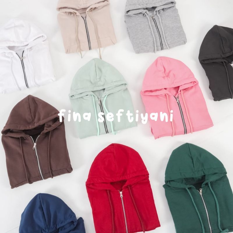 CARLA CROP JACKET ZIPUP HOODIE NAVY ARMY MAROON BABYPINK SAGEGREEN HITAM BIRUMUDA COKLATTUA PUTIH ABUMUDA