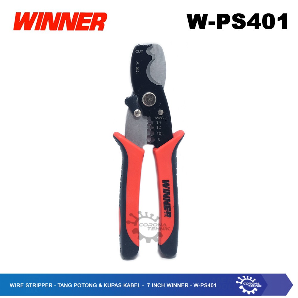 Winner - W-PS401 - Wire Stripper - Tang Potong &amp; Kupas Kabel - 7 Inch