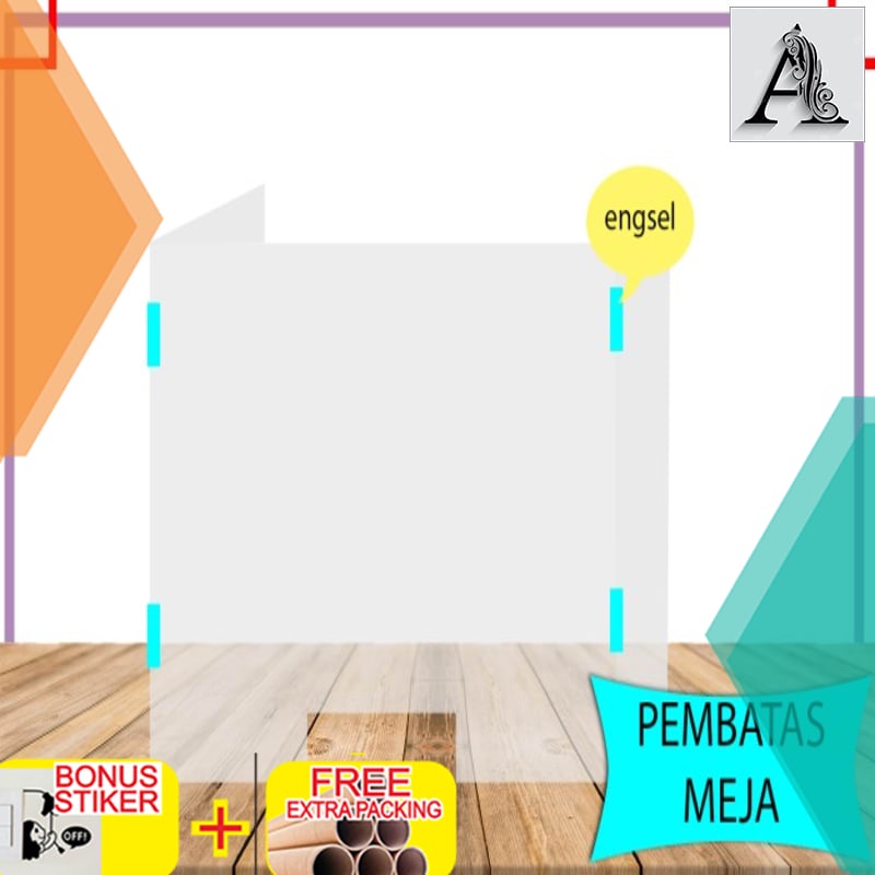 

Terlaris Akrilik pembatas meja/ kasir (TYPE N ) (2MM) - TANPA LUBANG 130 X 20 X 60