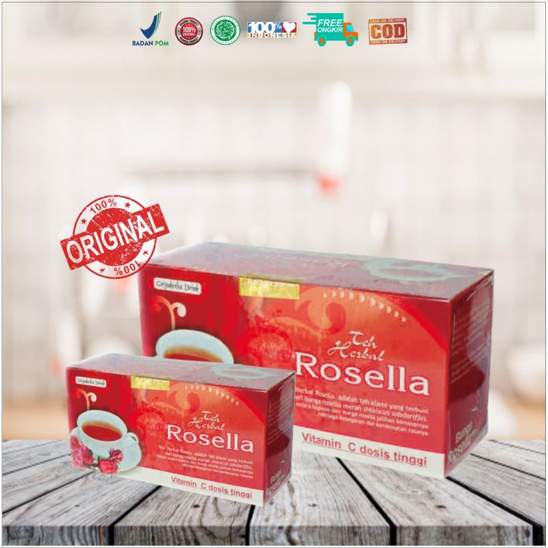 

Teh Rosella Merah. Teh Bunga Rosella Merah Kaya Vit amin c. Vitamin C dosis tinggi, memenuhi nutrisi Kebutuhan Tubuh. Kemasan teh celup isi 20 kantong