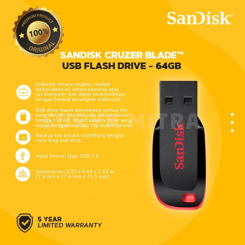 FLASHDISK SANDISK 64GB CZ50